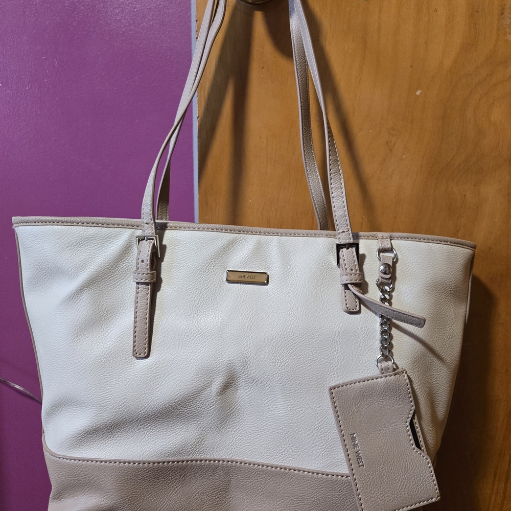 Nine West Cream Two-Tone Tote Bag